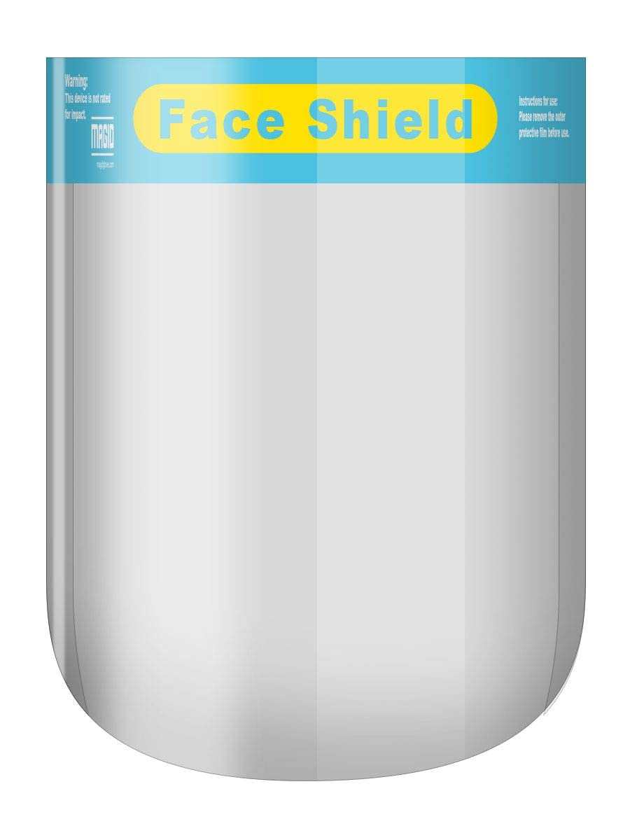Reusable Clear Anti-Fog Kids Safety Face Shields - 200 Washable Face Masks with Soft Sponge Padding & Adjustable Headband - Ideal for School, Playdates & Public Outings - MAGID Brand (200 Pre-Assembled Shields)