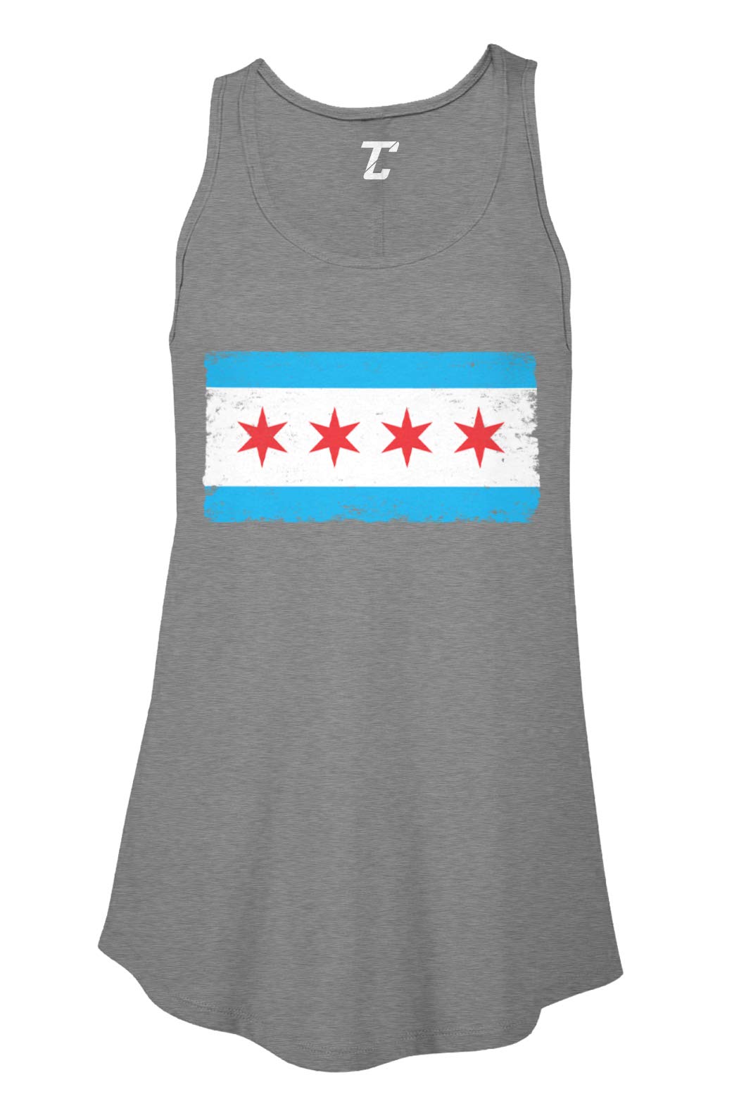 Chicago Flag Women's Flowy Tank Top - Stars & Stripes State Pride Casual Summer Top for Streetwear, Festivals & Patriotic Events