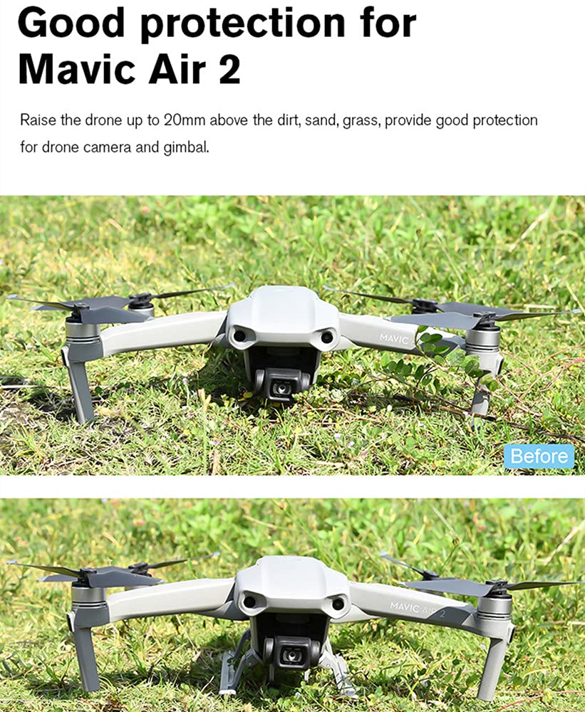 Quick-Release Foldable Landing Gear for DJI Mavic Air 2 & Air 2S - Enhanced Drone Leg Support for Stable Takeoff/Landing - Perfect for Outdoor, Travel & Aerial Photography