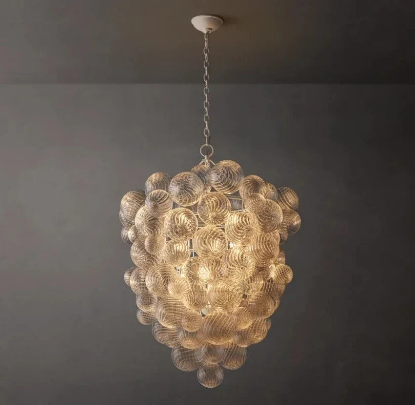 Tammy Grape Glass Ball Chandelier - Elegant Crystal Ceiling Light Fixture for Dining Room, Living Room, Bedroom & Entryway Decor