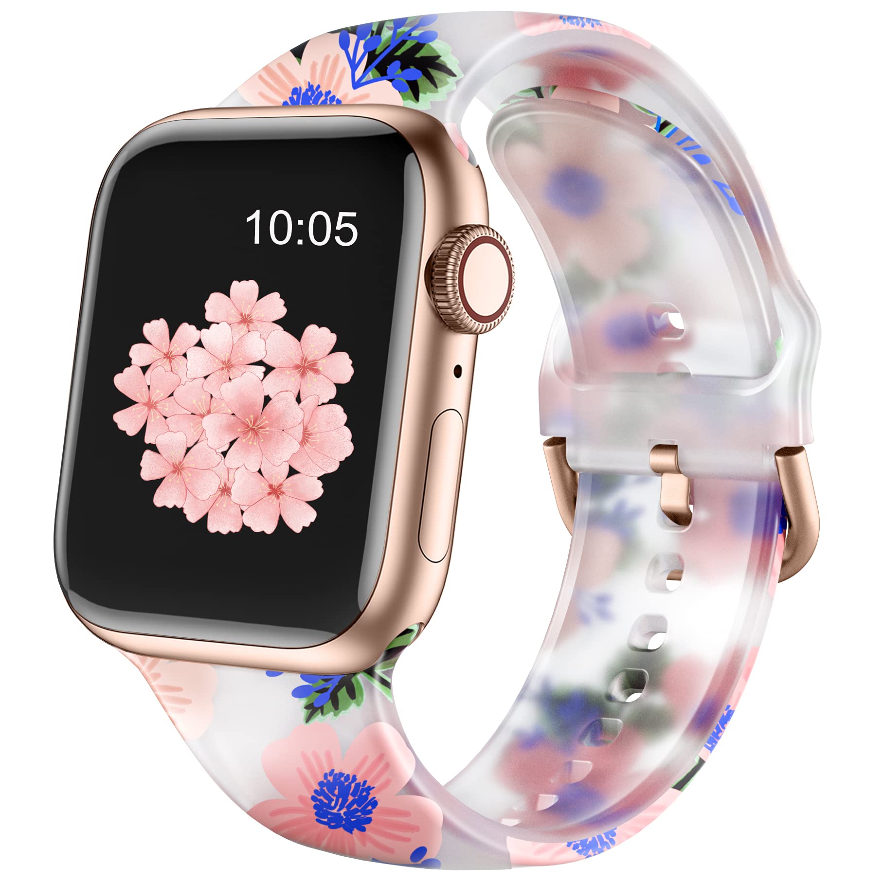 Witzon Clear Silicone Apple Watch Band Compatible with Series 8/7/6/5/4/3/2/1/Ultra/SE - 49mm 45mm 44mm 42mm 41mm 40mm 38mm Replacement Strap for Women & Men | Gym, Running, Swimming, Daily Wear Smartwatch Accessories