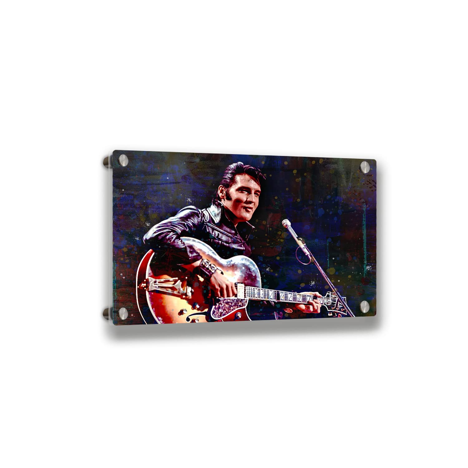 Elvis Presley Canvas Wall Art - Vibrant Multicolor Effect Movie Poster Print with Wooden Frame (24x36 Inches) - Perfect for Office, Bedroom & Living Room Decor