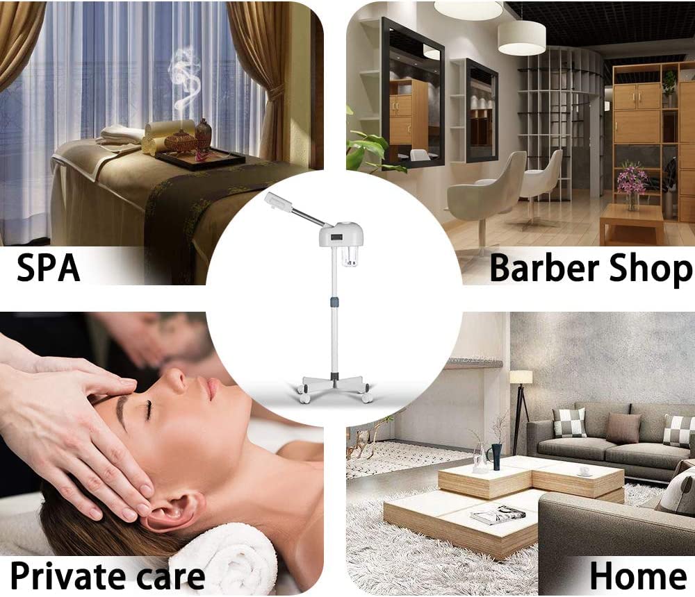Professional Facial Steamer with Hot Mist - Portable Wheeled Ozone Nano Steamer for Estheticians, Salon & Home Spa | Deep Cleansing & Hydration for Glowing Skin