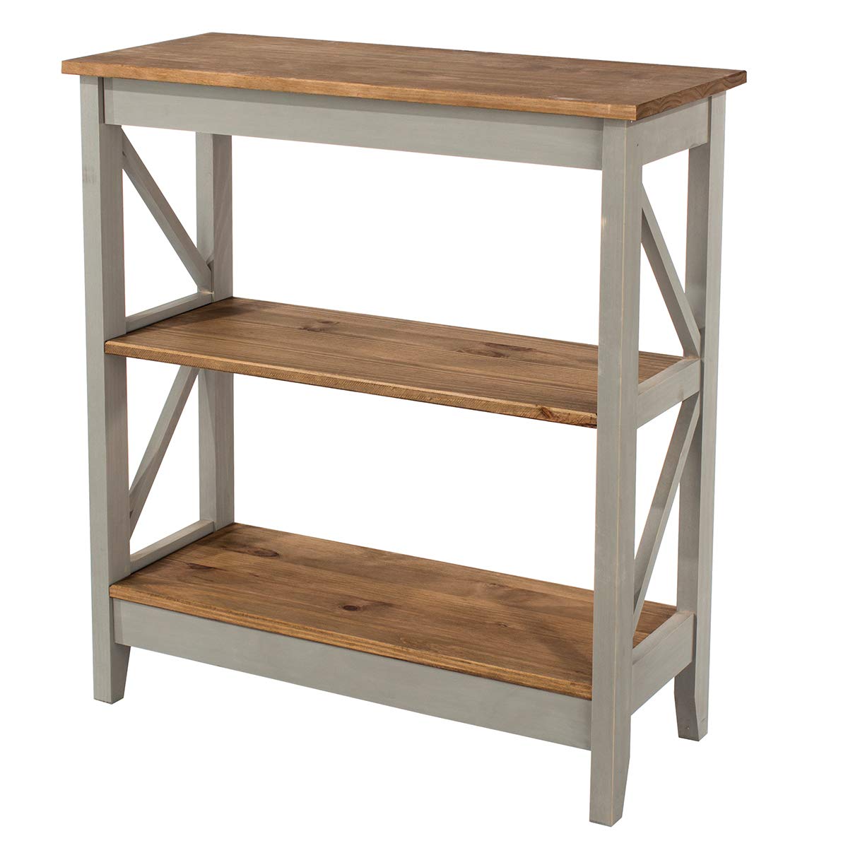 3-Tier Wood Shelf Unit in Corona Gray - Rustic Floating Shelves for Living Room, Bedroom & Bathroom Storage & Decor