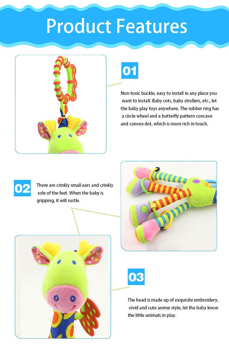 RichChoice Giraffe Baby Toys - 50pcs Educational Set for 1-3 Years | Crib & Travel Play