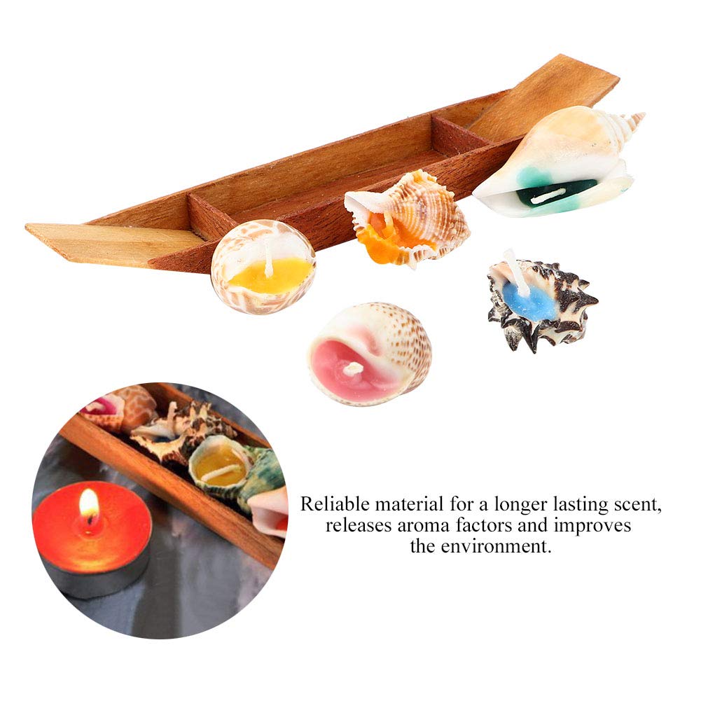 Aromatherapy Scented Candles Set - Boat with Conch Design for Stress Relief & Relaxation | Home Spa, Meditation & Yoga Accessories