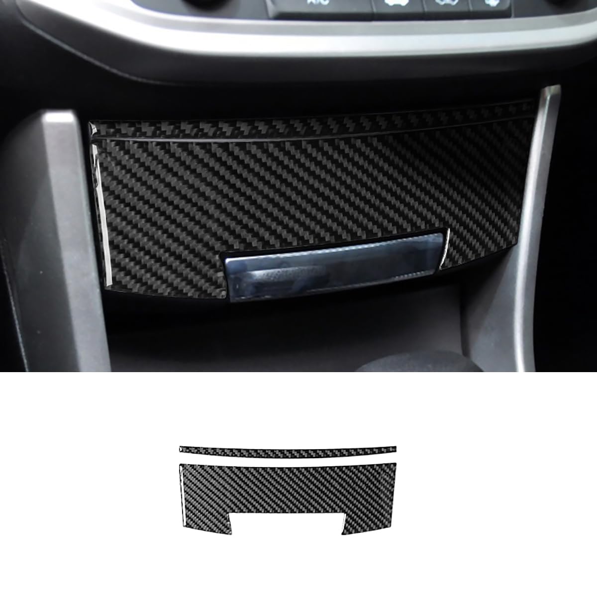 Genuine Carbon Fiber Car Center Control Storage Panel Sticker for 2013-2017 Honda Accord - Waterproof, Metal, Powder Coated, Gray - Perfect for Interior Customization & Protection