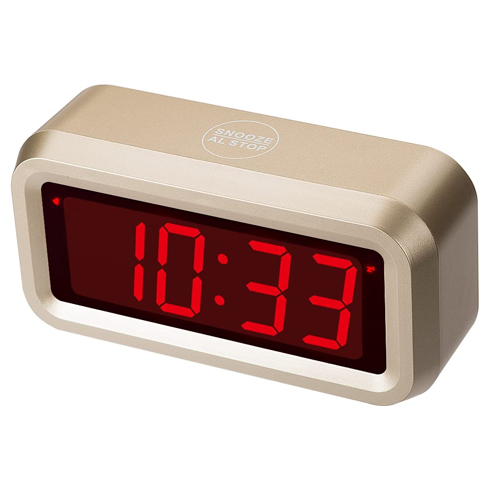 Battery Operated LED Digital Alarm Clock for Bedrooms - 3-Level Brightness Adjustable, Snooze Function, 12/24H Display - Perfect for Desk, Bedside, Table & Travel Use
