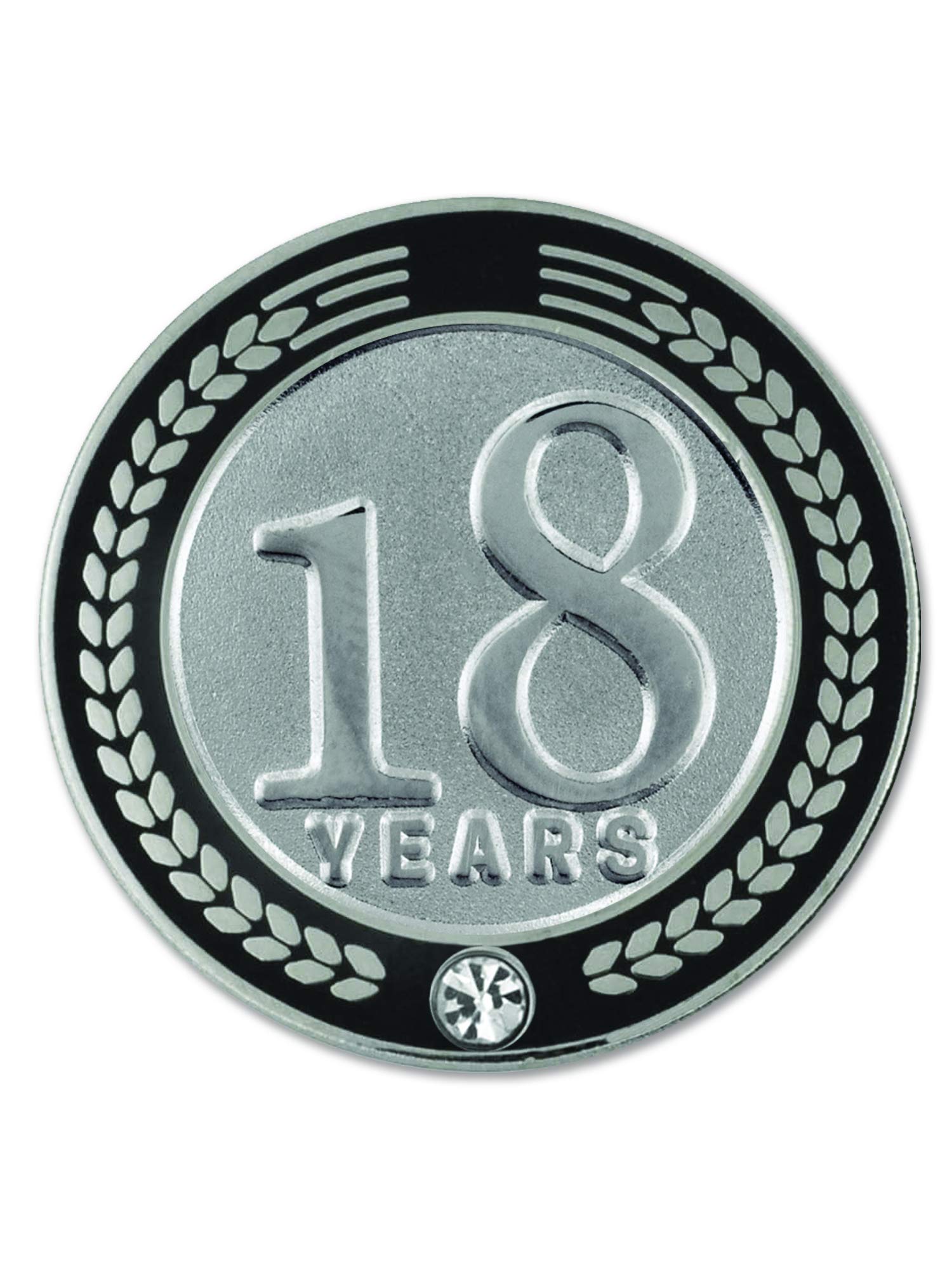 PinMart Years of Service Award Lapel Pin - Employee Recognition Gift for 5,10,15,20 Years - Black Enamel Metal Badge for Work Anniversary, Retirement & Corporate Events