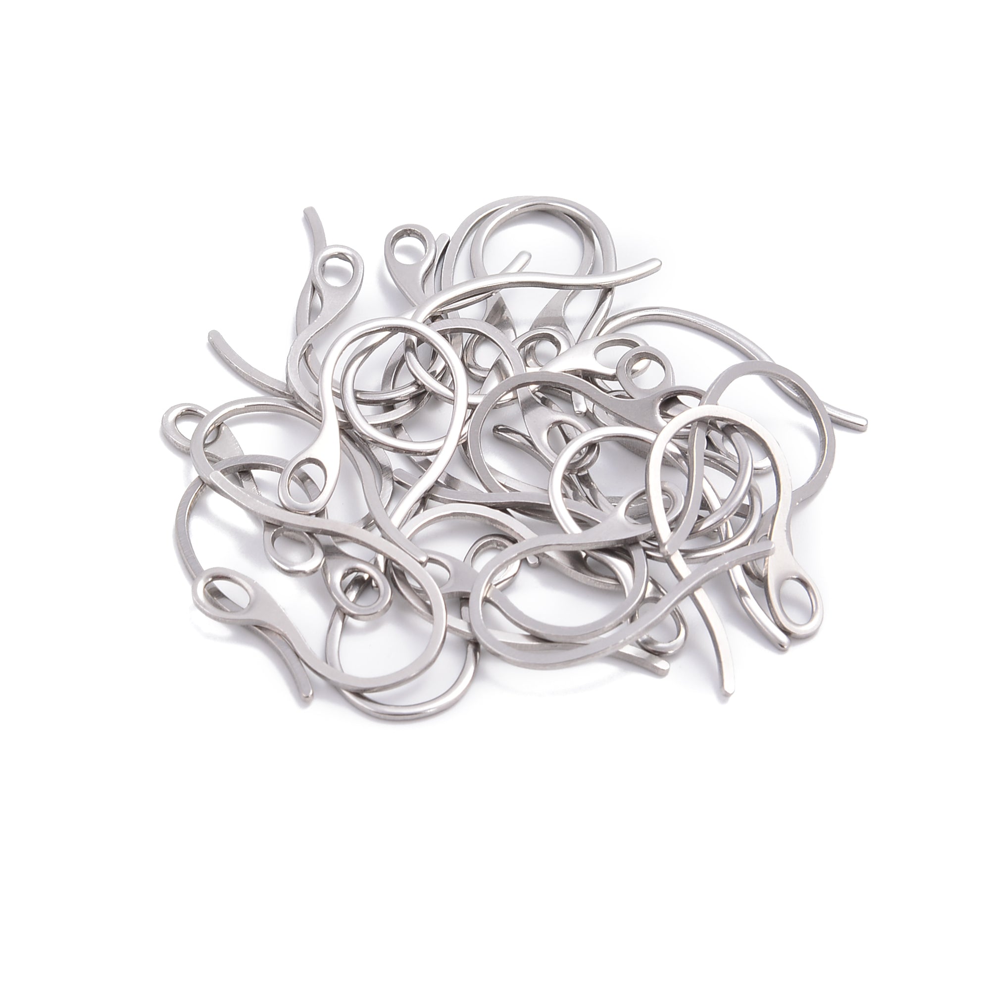 304 Stainless Steel Wire Earring Hooks - 11.4x22mm (24 Pieces) - Durable Jewelry Making Supplies for DIY Earrings, Handmade Crafts & Professional Jewelry Design