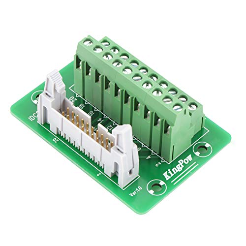 Keenso IDC20P 20-Pin Male Header Breakout Board - DIN Rail Mount Power Supply Module with Terminal Block Connector for PLC Interface | Industrial Automation & Control Panel Wiring Solution