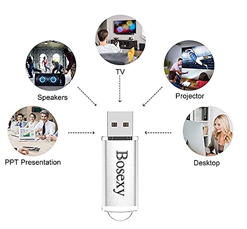 Bosexy 1GB USB Flash Drives 10 Pack - USB 2.0 Thumb Drives with LED & Lanyards for Office & School