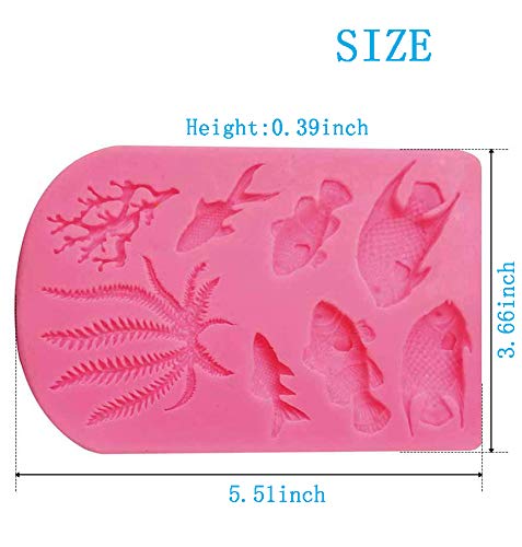 Marine Theme Fondant Cake Mold - Fish, Sea Coral Cupcake Chocolate Mould for Underwater Cake Decorations, Candy, Chocolate & Polymer Clay Crafts | Perfect for Birthday Parties, Baby Showers & Ocean-Themed Events