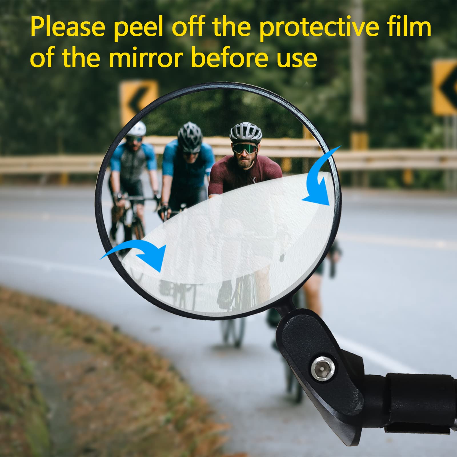 **Universal Bike Mirror - 360° Adjustable HD Glass Rearview Mirror for Safe Cycling - Bar End & Handlebar Mount - Compatible with Bicycle, Electric Bike, Motorcycle (Black, 2PCS) - Perfect for Commuting & Road Safety**