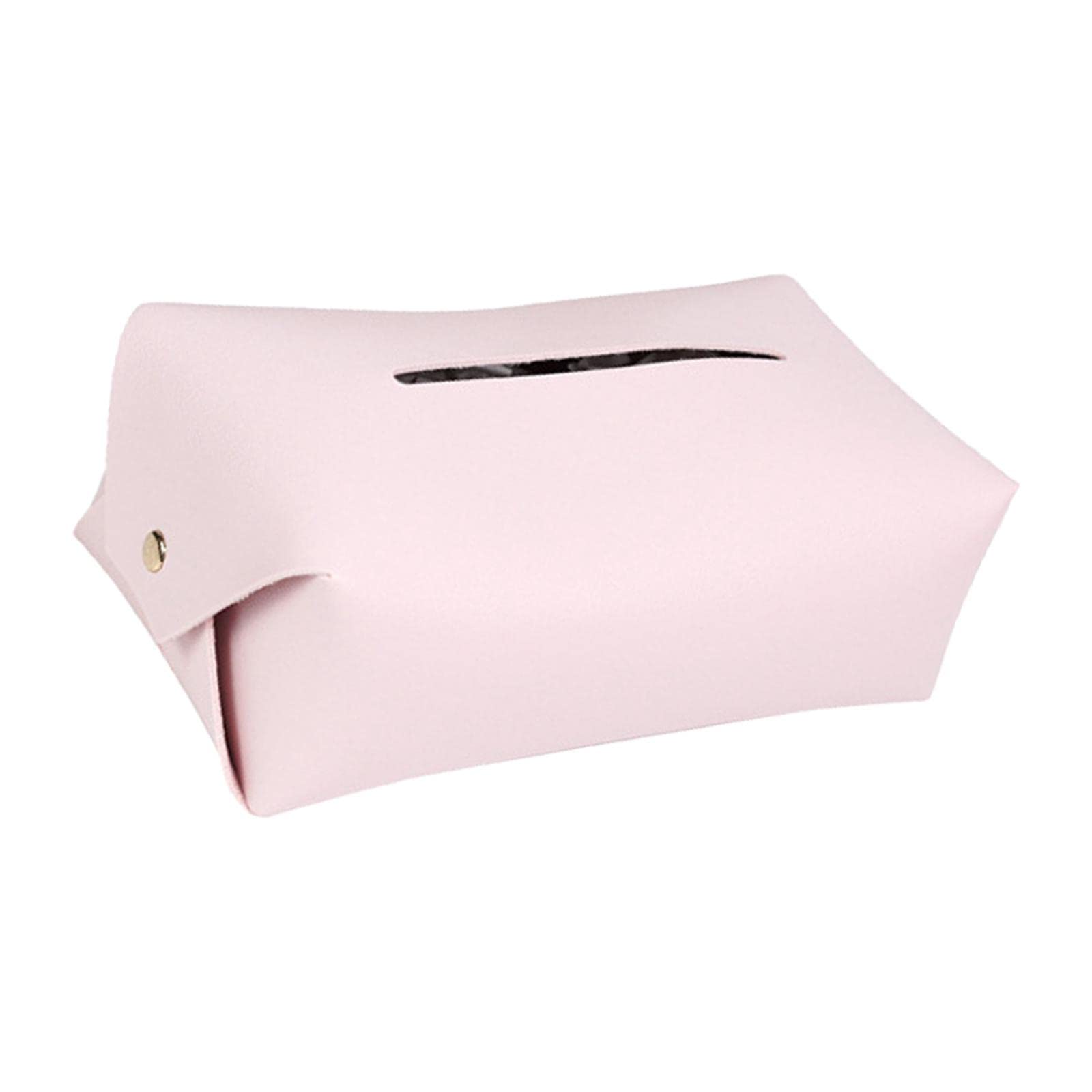 SunniMix PU Leather Tissue Box Holder - Modern Decorative Napkin Dispenser Storage Organizer for Home, Office, Nightstand (Pink) | Perfect for Living Room, Bedroom & Bathroom Decor