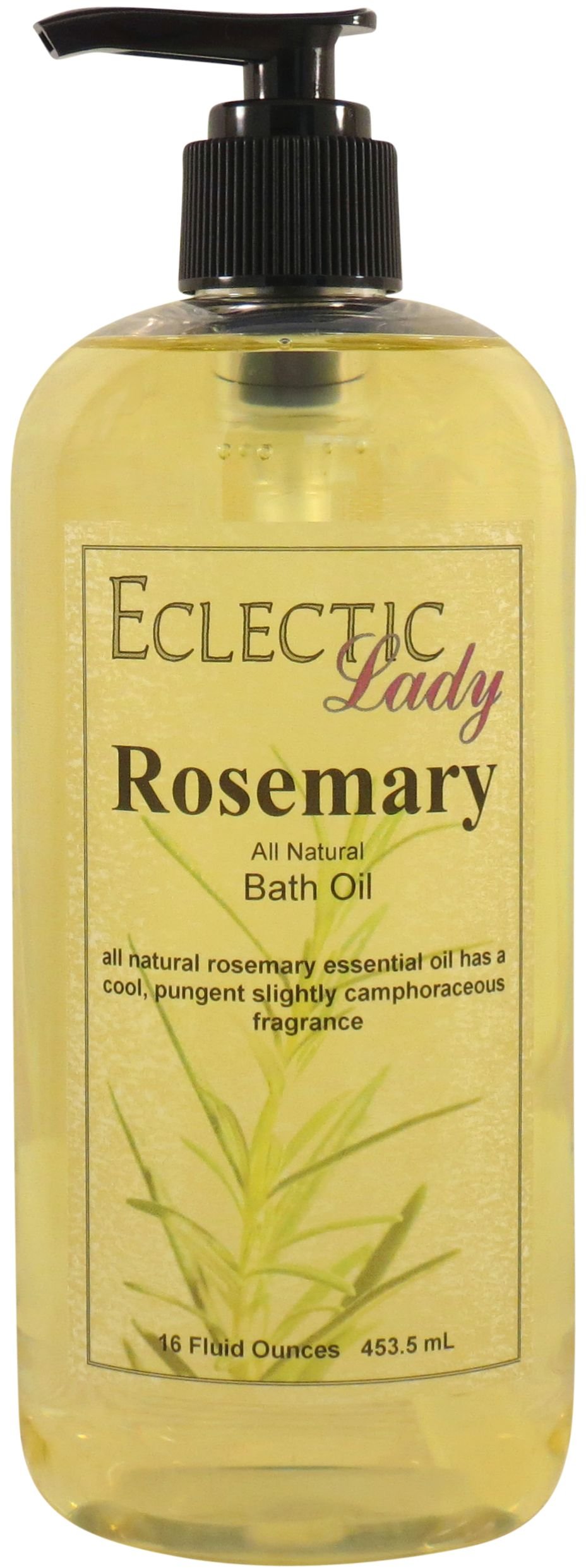 Eclectic Lady Rosemary Scented Bath Oil - Relaxing & Moisturizing Body Oil for Dry, Rough & Sensitive Skin - Daily Nourishing Shower Oil (16 oz) - Perfect for Stress Relief & Self-Care Spa Nights