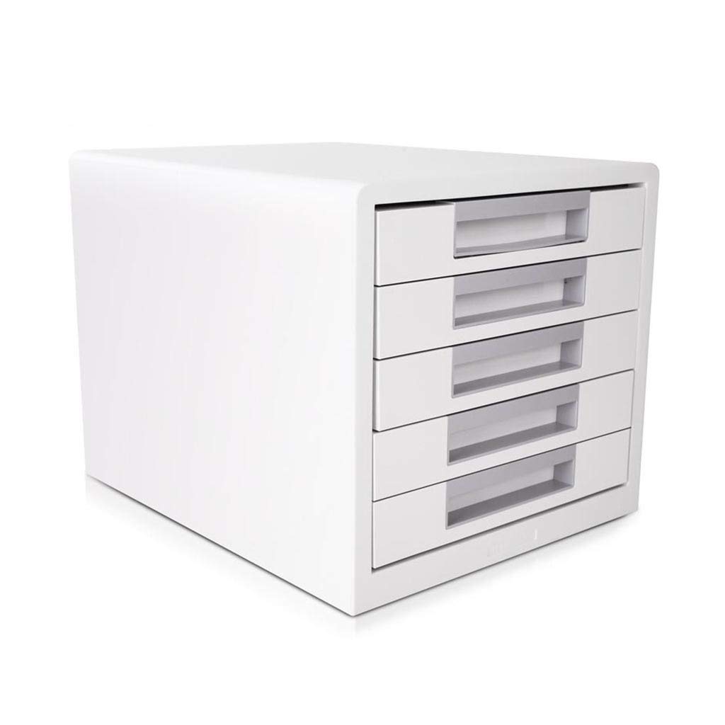 5-Layer Flat File Cabinet Drawer Organizer - White Plastic Storage for Office Supplies, Documents & Stationery | Eco-Friendly Home & Office Organization Solution