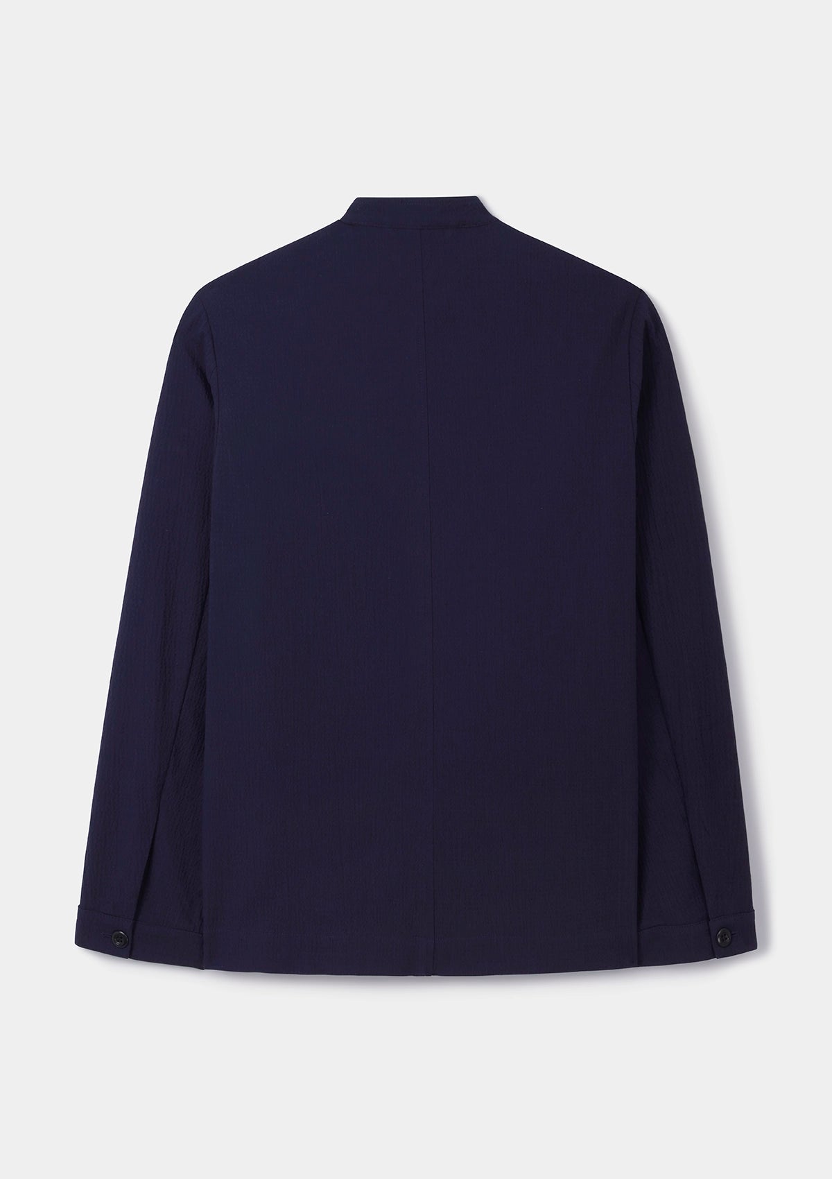 Stylish Navy Seersucker Nehru Jacket for Men | Lightweight Summer Blazer | Perfect for Weddings, Parties & Business Casual Outfits