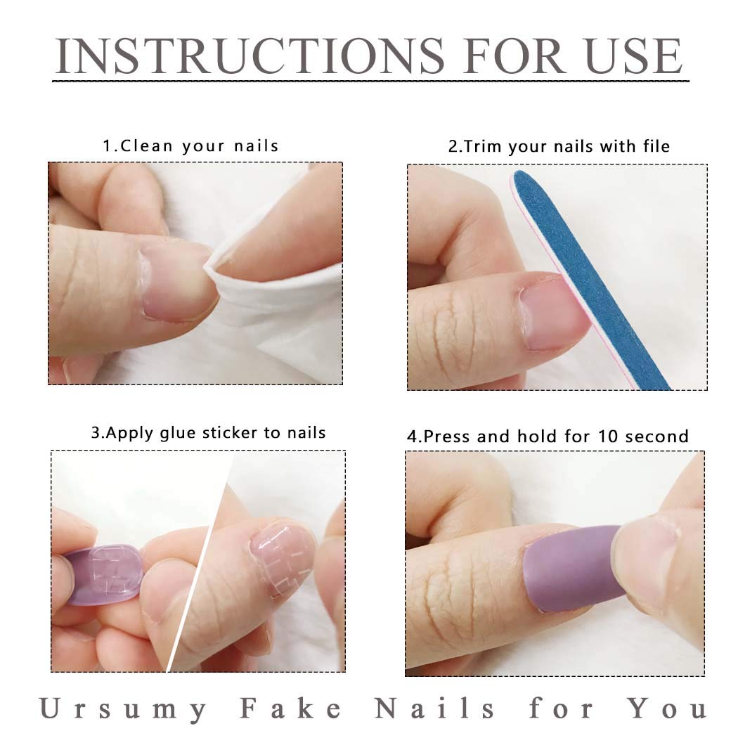 Ursumy Green Daisy Acrylic Press on Nails - 24Pcs Square False Nails with Flower Design, Full Cover Nail Tips for Women & Girls | Perfect for Parties, Weddings & Everyday Wear