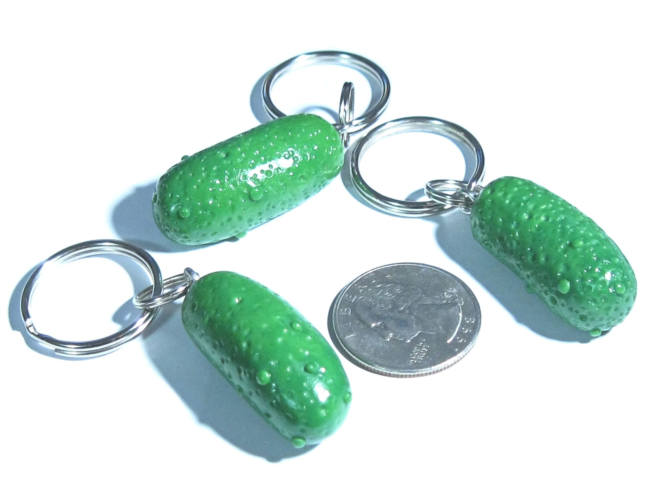 Mini Pickle Keychain - Cute Tiny Food Jewelry Accessory for Backpacks, Gifts & Kawaii Fashion