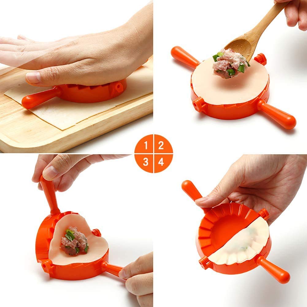 4-Piece Dumpling Maker Set - Chinese Dumpling Cutter, Pie & Ravioli Press Mold with Heart/Flower/Star/Round Shapes (Medium Size) - Perfect for Homemade Dumplings, Empanadas & Pastry Making