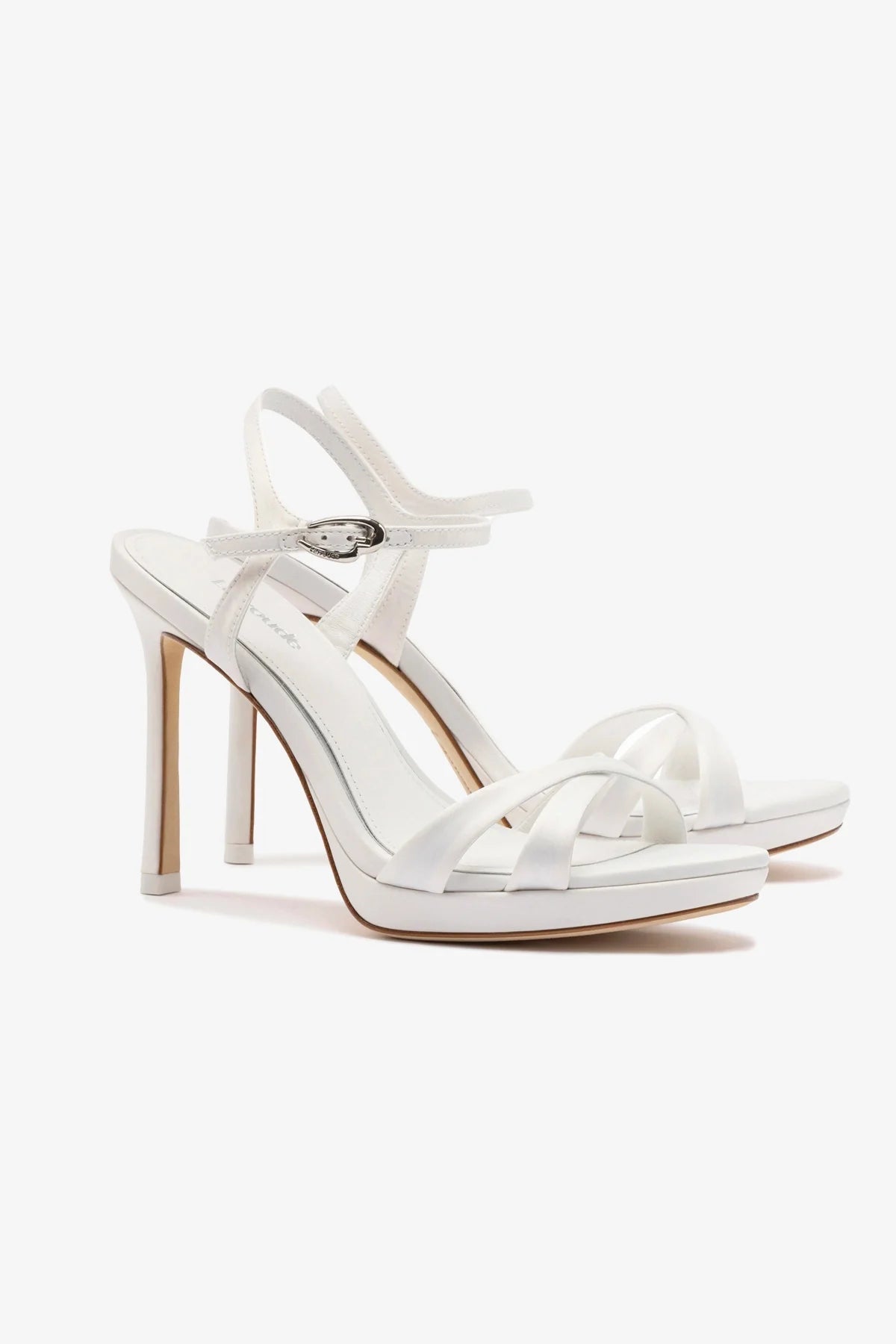 Angelina White Satin Sandals for Women - Elegant Bridal Wedding Shoes & Summer Beach Party Footwear