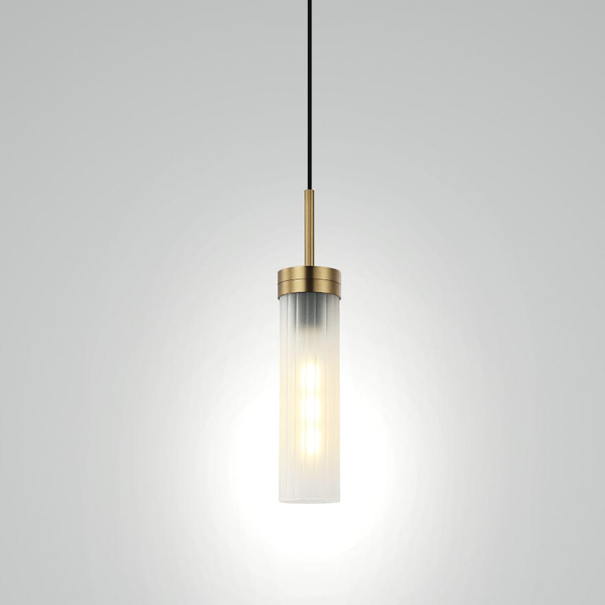 Georgia Glass Ribbed Pendant Light - Elegant Handmade Glass Ceiling Fixture for Dining Room, Kitchen Island & Bedroom Lighting