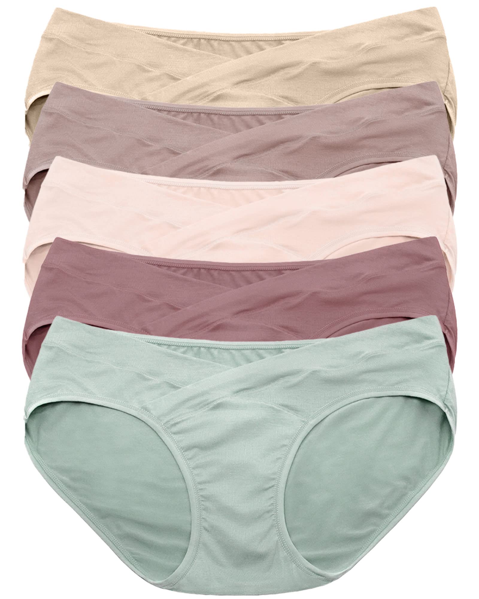 Kindred Bravely Under the Belly Maternity Underwear - 5 Pack Pregnancy Bikini Panties for Comfort & Support | Perfect for Everyday Wear, Sleeping & Postpartum Recovery