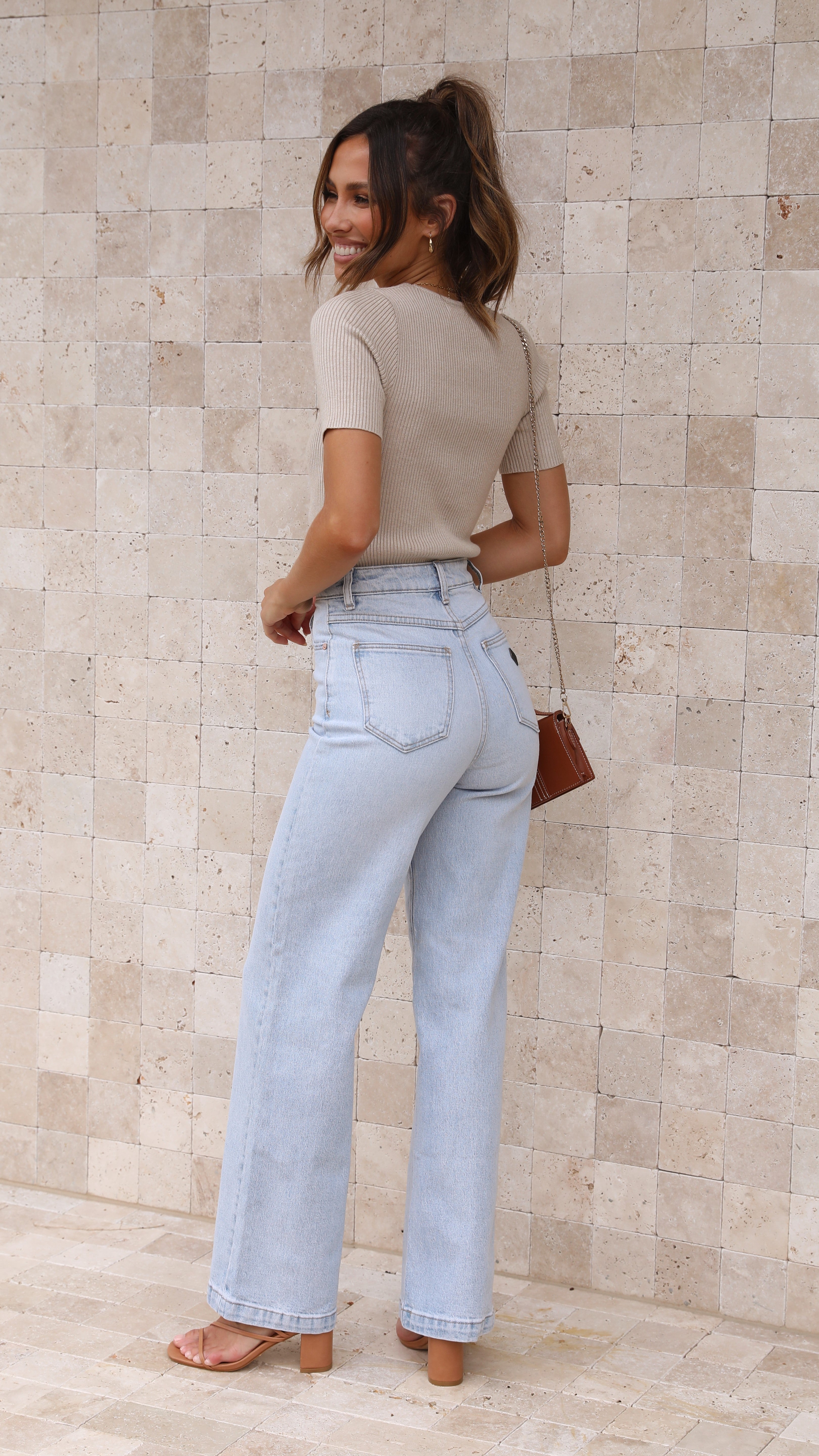 Laylin Ribbed Knit Top Women's Casual Long Sleeve Shirt - Soft Oatmeal Color for Fall & Winter Outfits | Perfect for Work, Date, and Everyday Wear