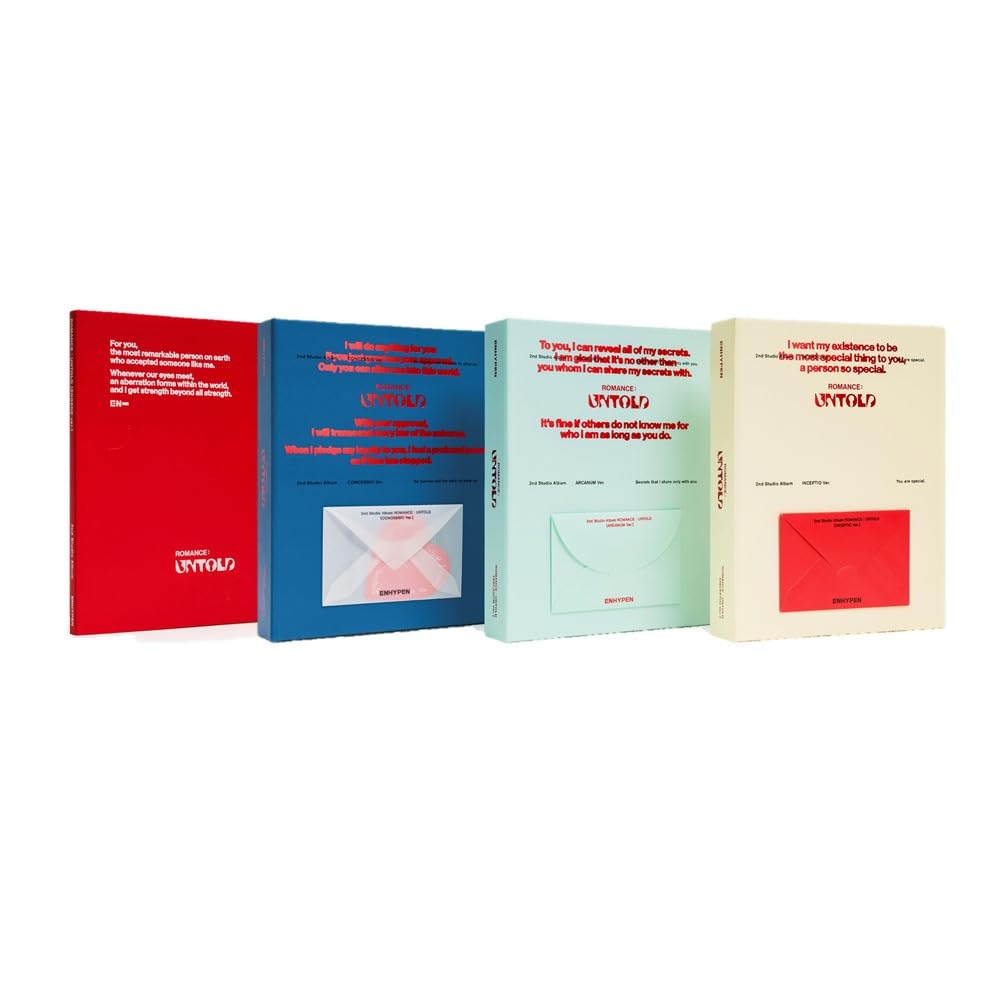 ENHYPEN ROMANCE : UNTOLD 2nd Full Album Standard 3 Versions + ENGENE 7 Versions Set - Kpop Merchandise | DHL Express Shipping | Perfect for Kpop Fans Collection & Gift Giving