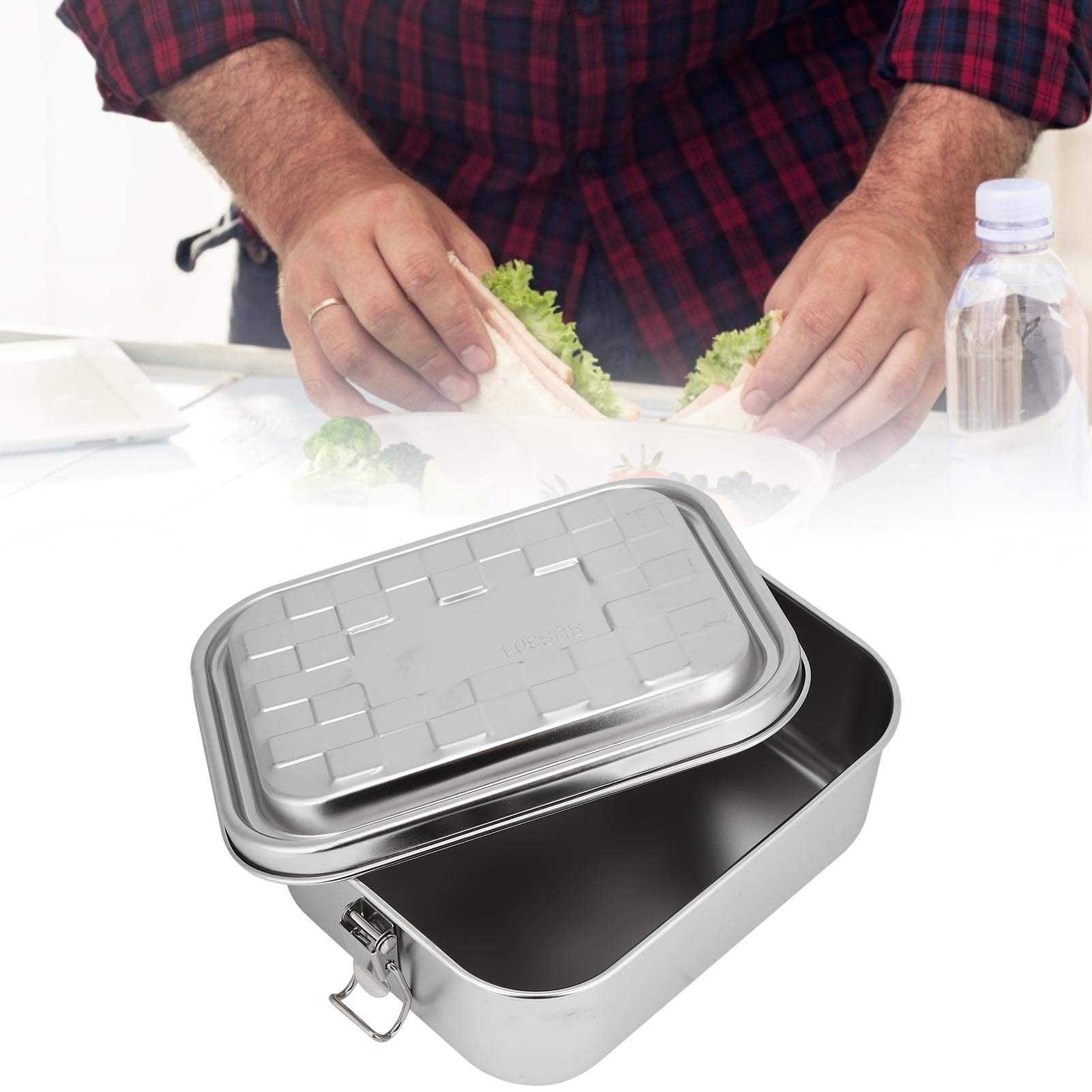Stainless Steel Single Compartment Bento Box - Flat Bottom Lunch Container for Office, School & Travel - Durable & Leak-Proof Food Storage for Adults & Students - Ideal for Meal Prep, Picnics & Commuting