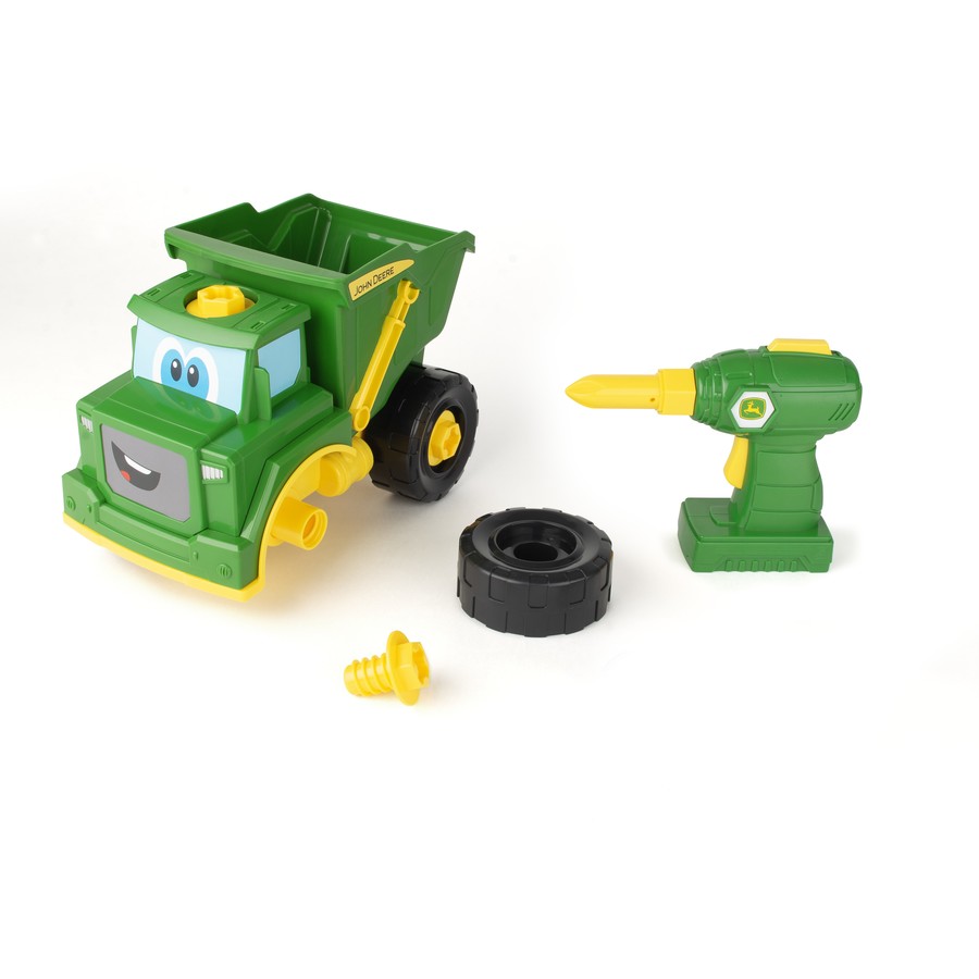 John Deere Build a Buddy Dump Truck - Green Construction Toy for Kids | Pretend Play, Sandbox Fun & STEM Learning
