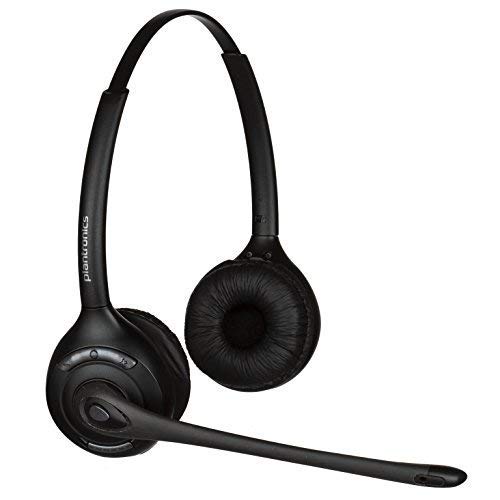 Plantronics CS520 Wireless Headset System Bundle with Headset Advisor Wipe (Renewed) - Premium Office Headset for Call Centers, Remote Work & Business Communications