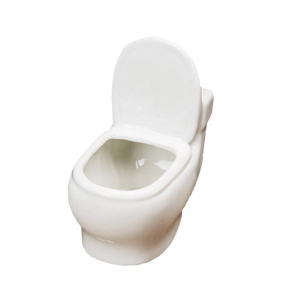 ULTNICE White Porcelain Ceramic Toilet Planter Pot - Succulent & Flower Plant Container for Home, Office, Balcony, Garden Decor | Unique Bathroom-Themed Gardening Gift Idea