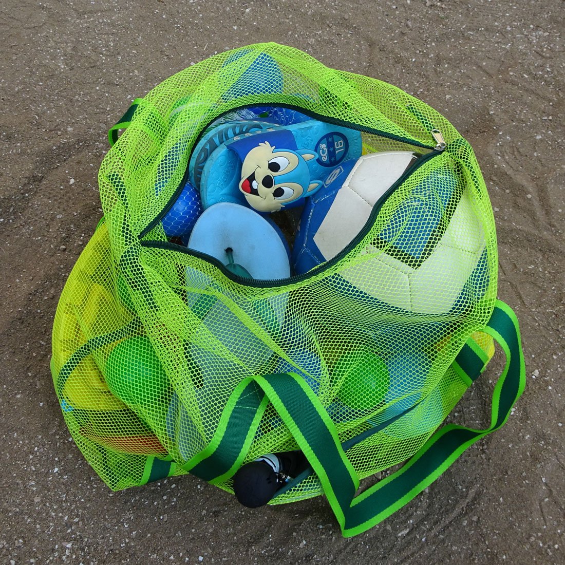 Large Zippered Beach Bag - Lightweight Mesh Toy Storage for Pool, Sand & Swim Gear - Perfect for Beach Trips, Pool Parties & Outdoor Adventures