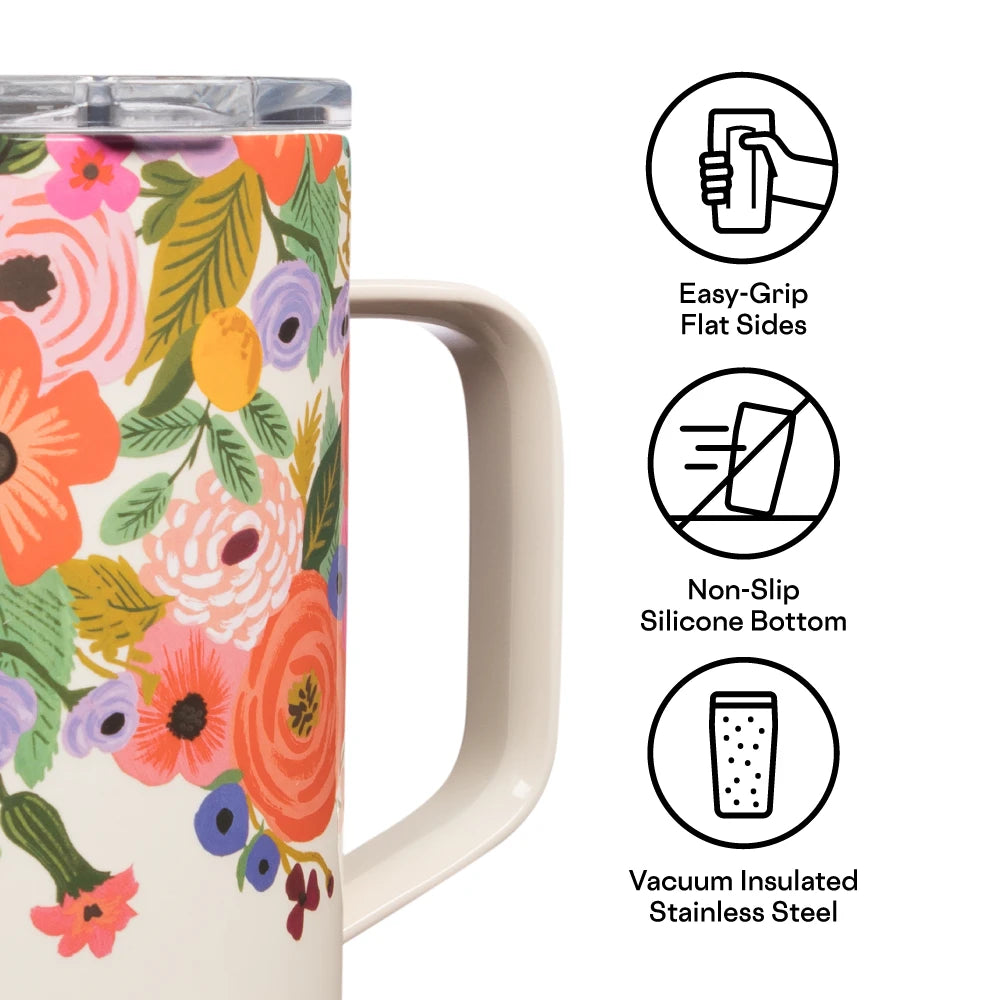 16 oz Rifle Paper Co Ceramic Coffee Mug - Garden Party Cream Floral Design, Perfect for Tea, Coffee & Hot Chocolate at Home or Office