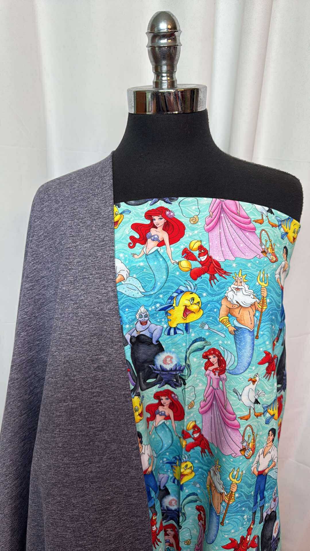 1 Yard Mermaid Cotton Spandex Fabric & 2 Yards Dark Amethyst Wisteria Peached Polyester Fabric Bundle - AMETHYST WISTERIA/MERMAID BUNDLE A27421 | DIY Dresses, Skirts & Home Decor Projects