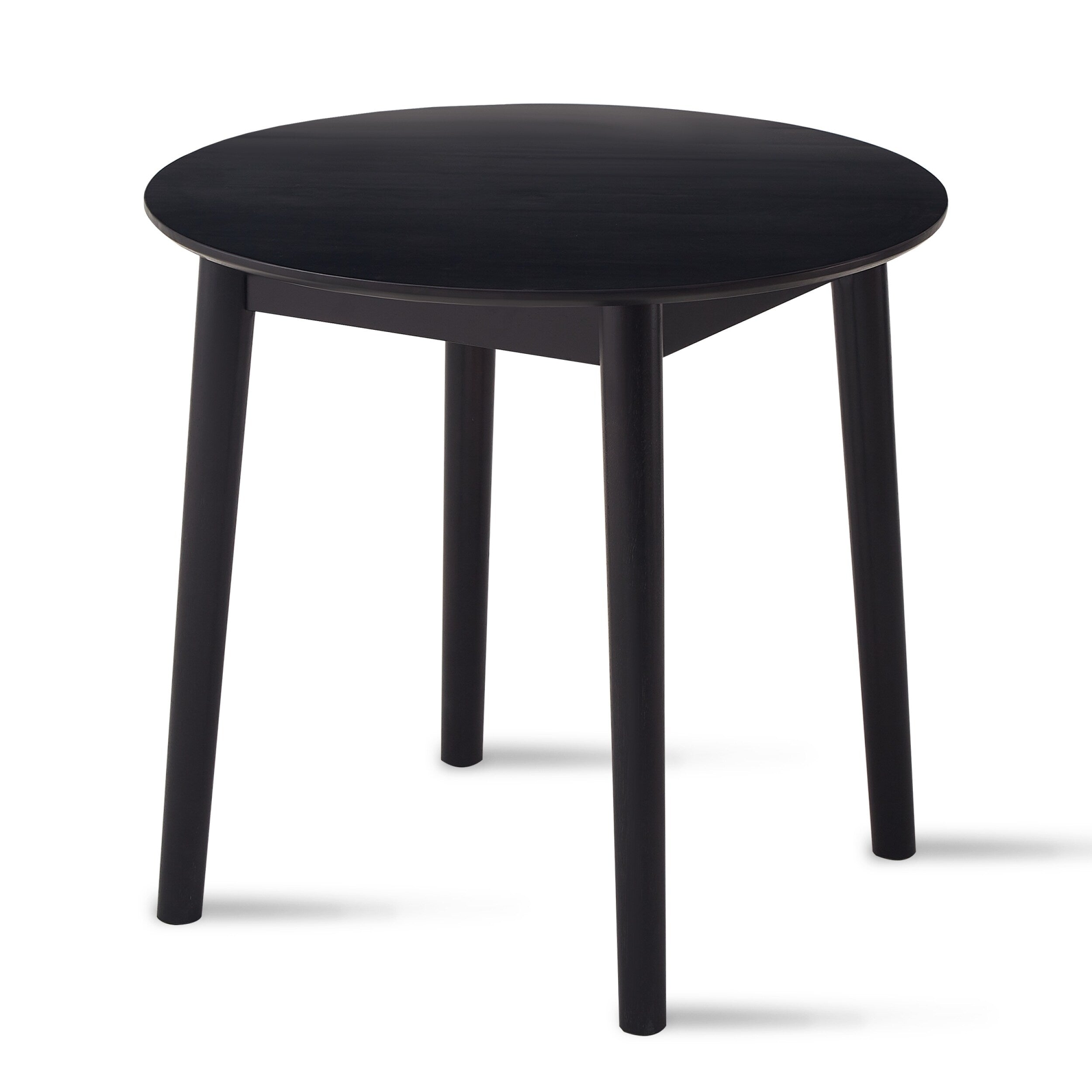 42.01 Inch Round Kitchen Dining Table for 4 - MDF Top with Wood Veneer & Rubberwood Legs - Perfect for Small Spaces, Breakfast Nook, and Cozy Family Meals