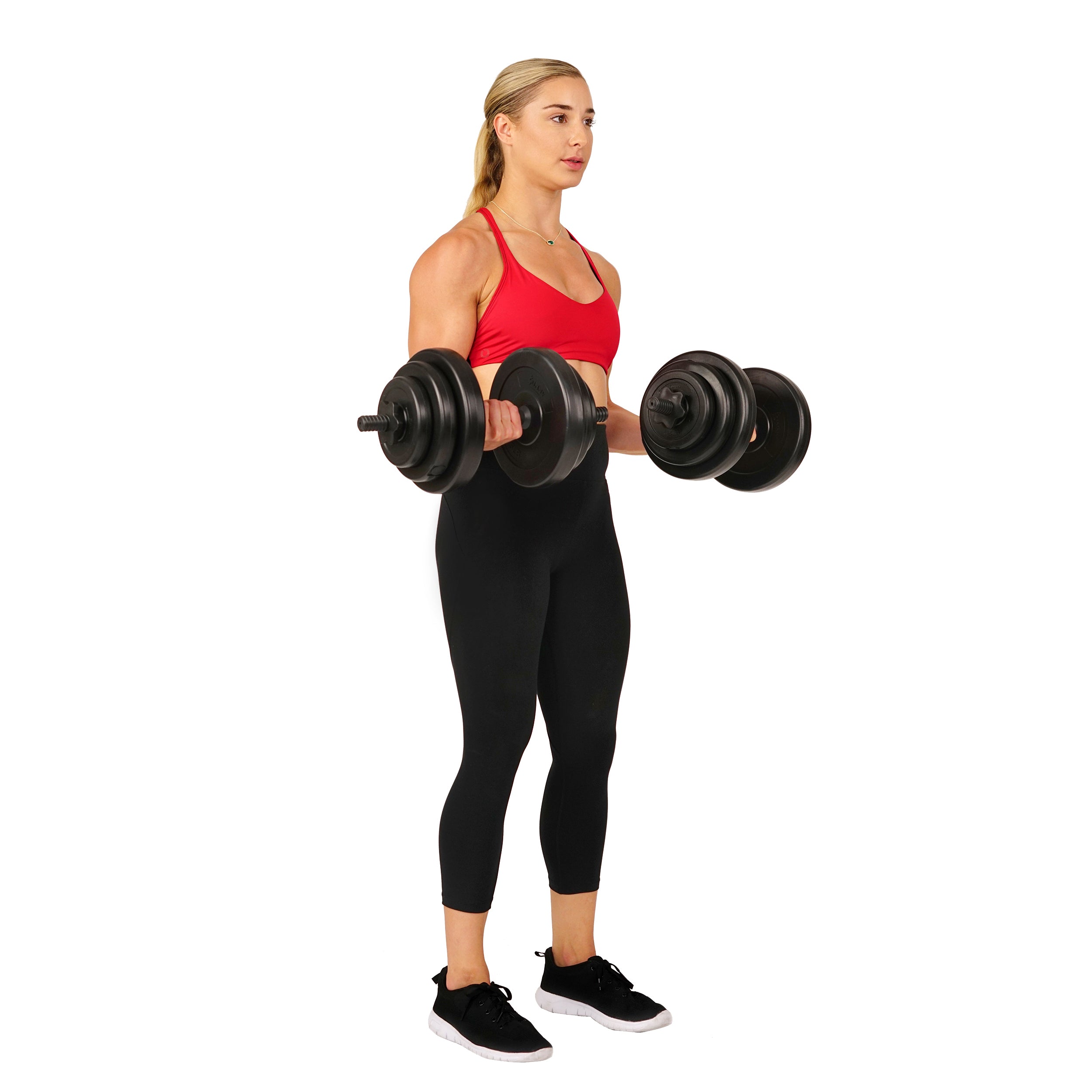 40 lb Vinyl Dumbbell Set - Adjustable Free Weights for Home Gym, Strength Training & Fitness Workouts - Perfect for Beginners & Professionals