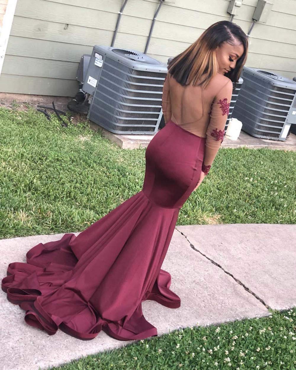 Elegant Beaded Mermaid Prom Dresses with Long Sleeves - Formal Evening Gowns for Women | Perfect for Homecoming, Wedding Guest & Black Tie Events
