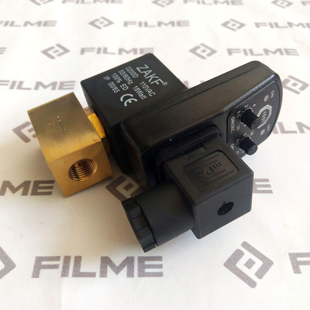 Auto Drain Valve Kit 1/4NPT for Screw Air Compressor - 110V Electric Timed Drain Valve with Automatic Timer - Perfect for Industrial Workshops & Pneumatic Systems