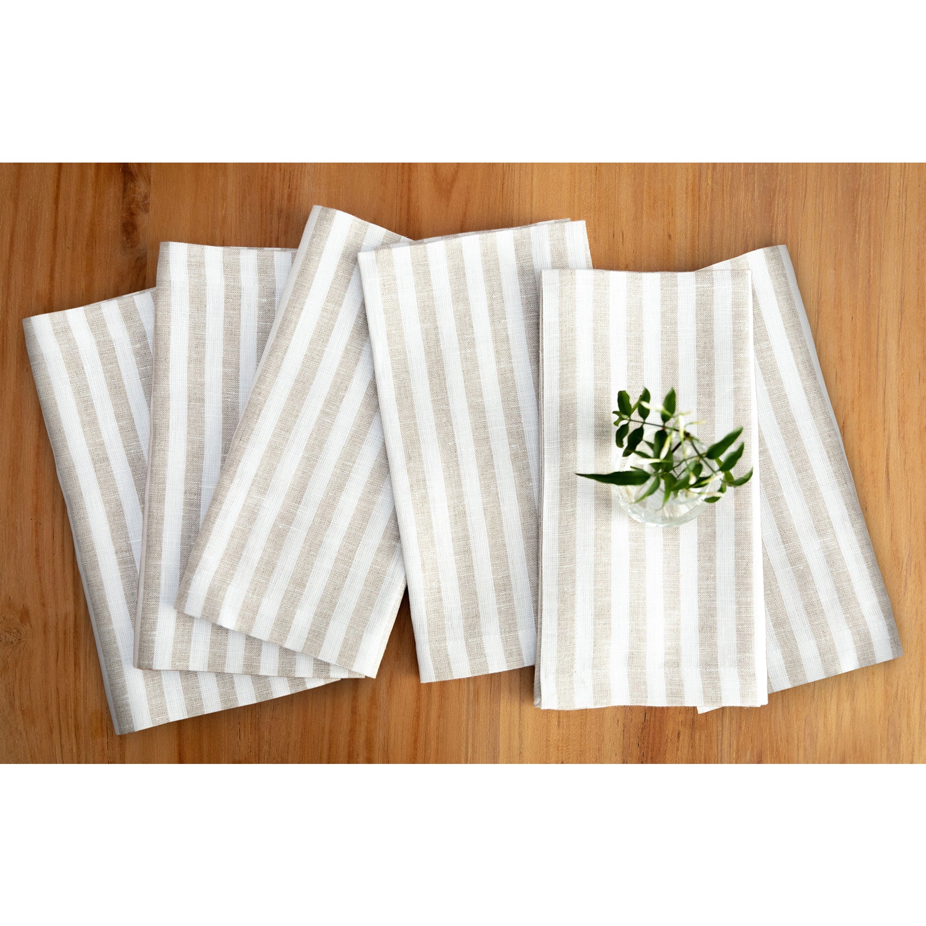 Natural and White Amalfi Stripe