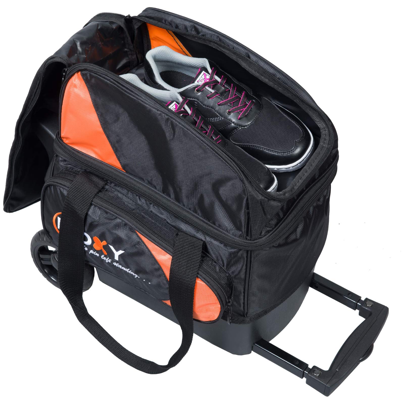 Premium Single Deluxe Roller Bowling Bag - Orange/Black for Men & Women - Lightweight Durable Travel Case for League Play & Tournaments