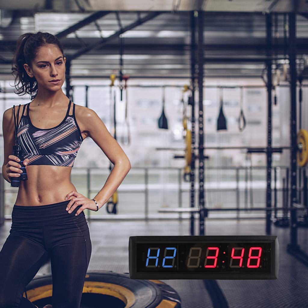 1.8 Inch Digital LED Interval Wall Clock - CrossFit Gym Timer, Sports Exercise Training Timer, Fitness & Kitchen Timer for Home, Gym, and Workouts