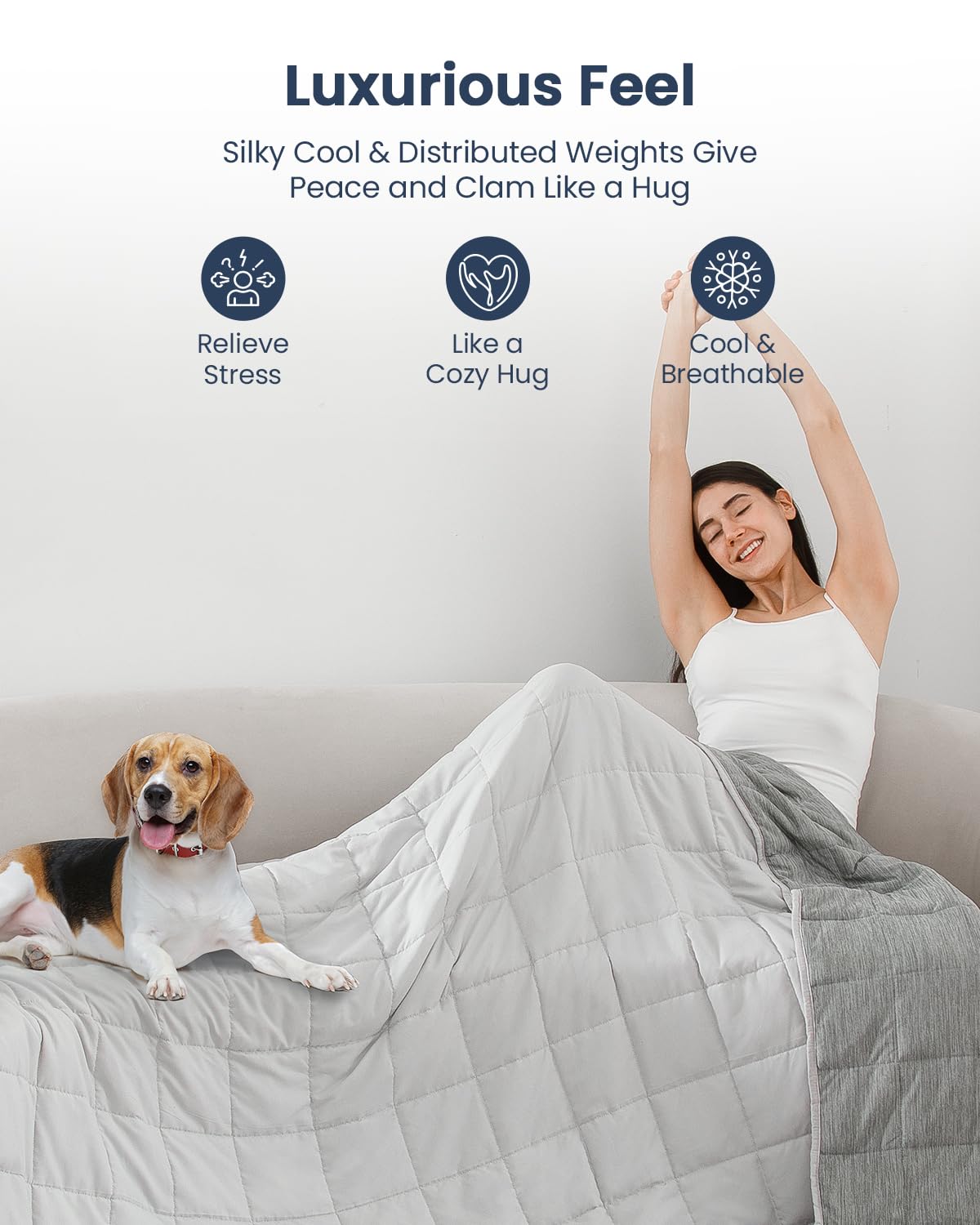 **Drewin 15lbs Weighted Blanket Queen Size 60