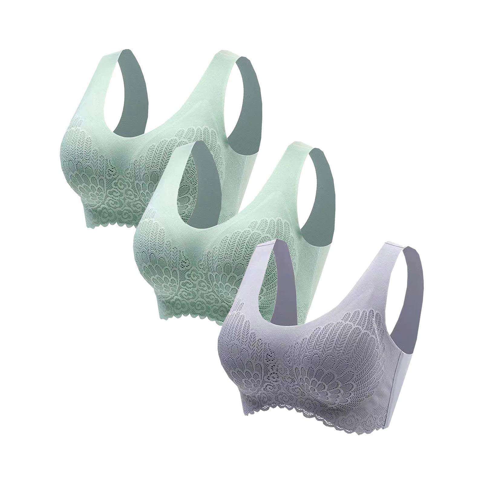 Women's Sports Bra 3-Pack - Comfortable Support Seamless Bras for Active Lifestyle, Breathable Bralettes for Gym & Workout - Soft Yoga, Running, Fitness & Daily Wear