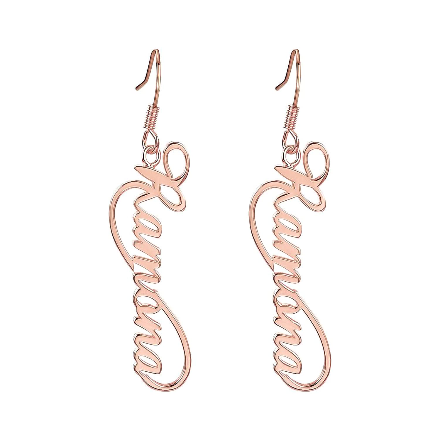 Personalized Name Earrings for Women - 10K, 14K, 18K Gold Custom Dangle Drop Earrings - Perfect for Birthdays, Anniversaries & Special Occasions