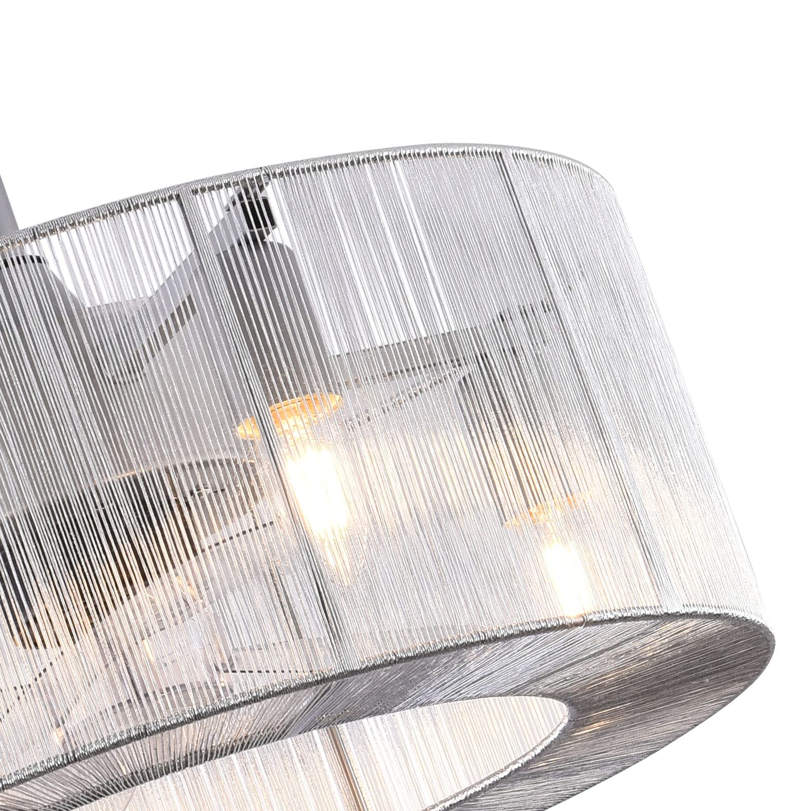 18 Inch Crystal Ceiling Fan with Light and Remote Control - Handcrafted Silver Wire Shade Caged Chandelier Fan - Modern Enclosed Ceiling Fan for Kitchen, Dining Room, Living Room - 4 x E26 Bulbs (Not Included) - Perfect for Home, Office, and Commercial Spaces