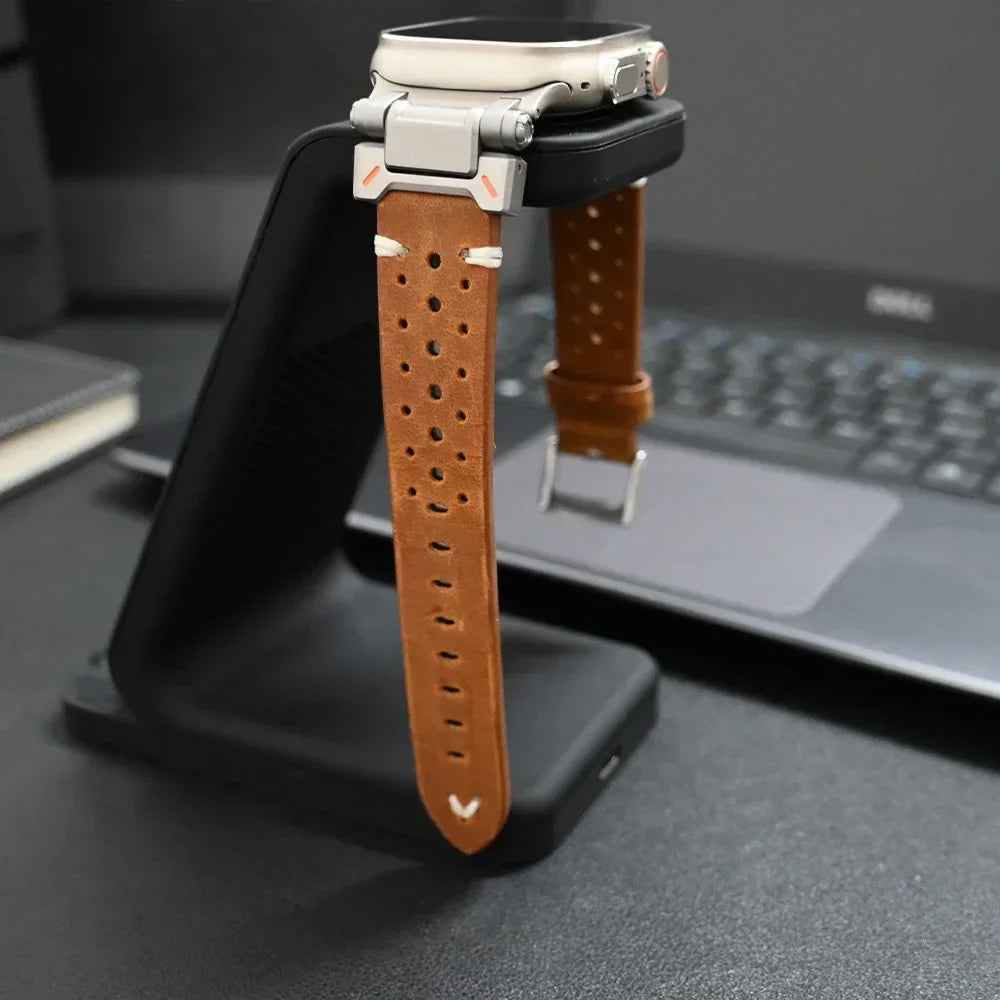 Premium Genuine Leather Bands for Apple Watch - Durable & Stylish Replacement Straps for Workouts, Office & Everyday Wear