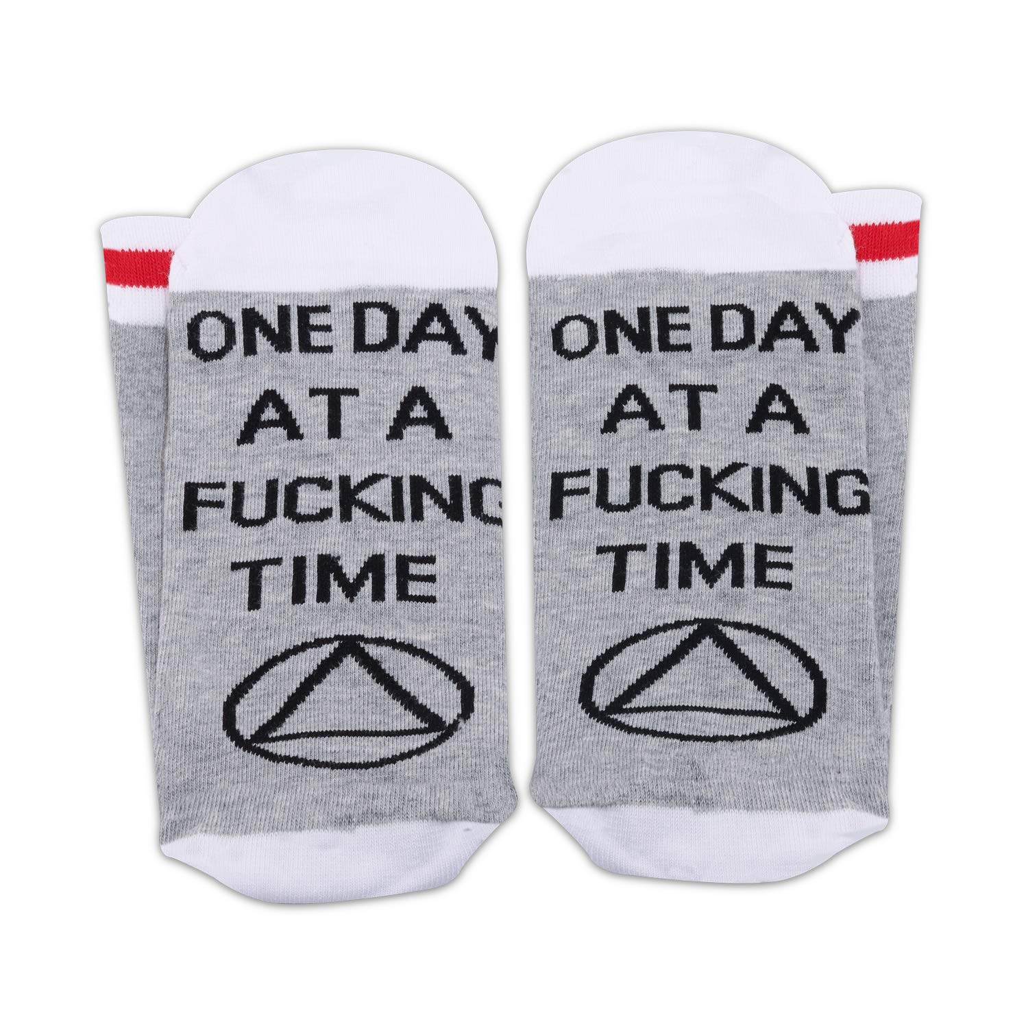 Addiction Recovery Gift Socks - Inspirational AA & NA Sobriety Present with 'One Day at a Time' Message - Perfect for 12-Step Meetings, Sober Anniversaries & Encouragement Gifts